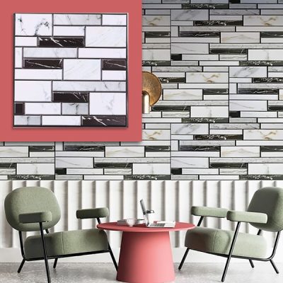 Adesivi murali 3D con aspetto di marmo (10 pezzi) | MARBLEBLOCKS