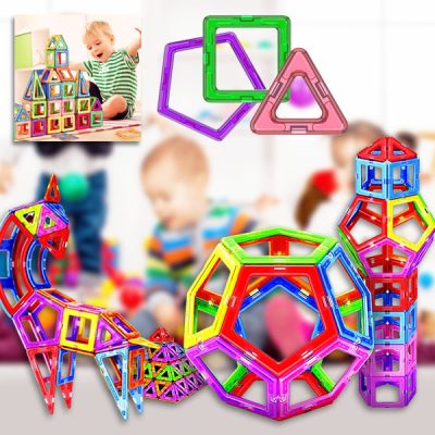 Blocchi da costruzione magnetici 3D (50 pezzi) | BUILDNETIC