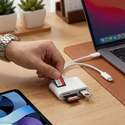 Lettore di schede doppio - SD e MicroSD, Lightning + USB-C | FILEDIRECT